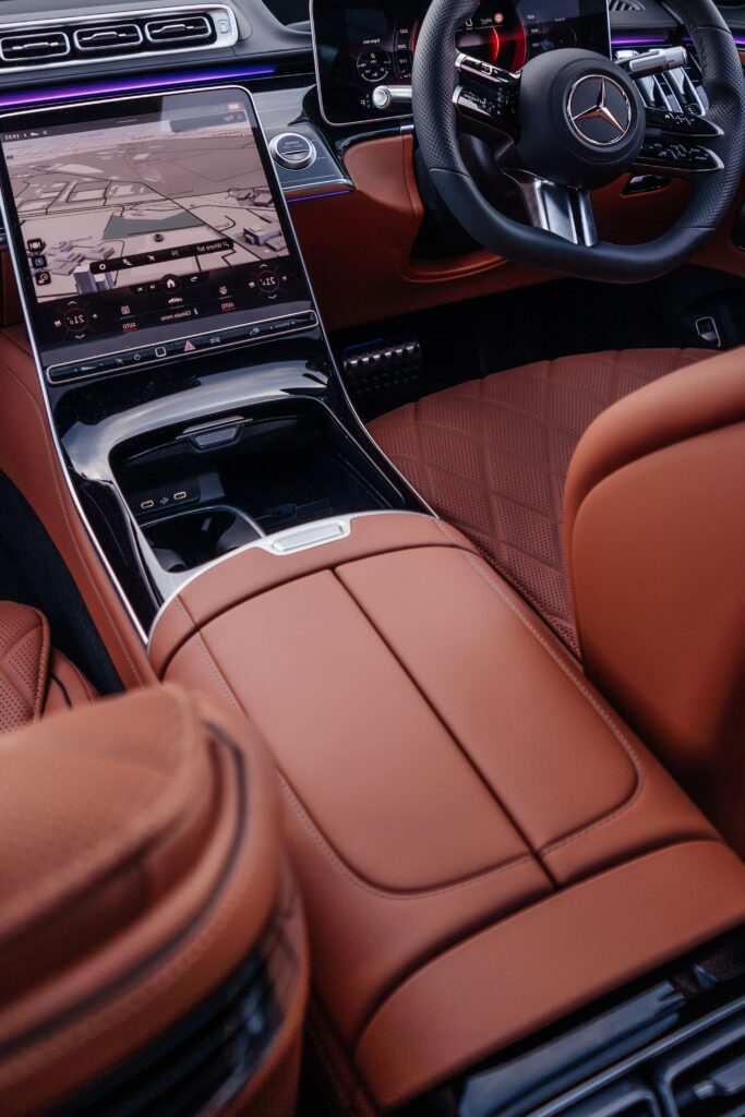 black s class with red leatur luxury seats min